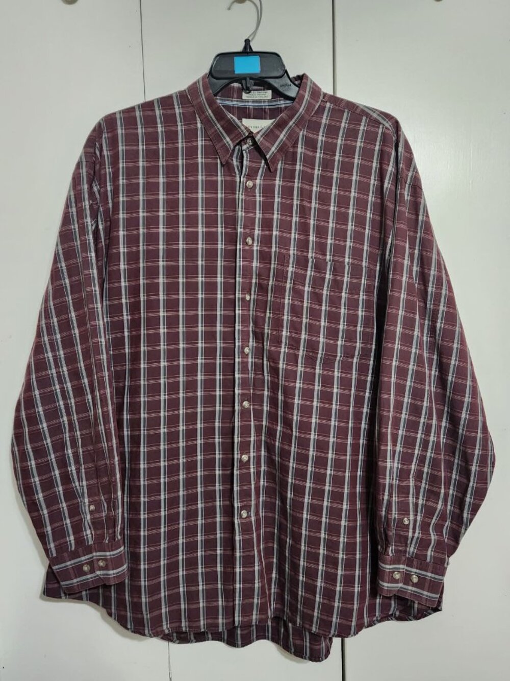 Cutter & Buck Shirt Mens 3XB Multi-Color Plaid Long Sleeve Cotton Button Down